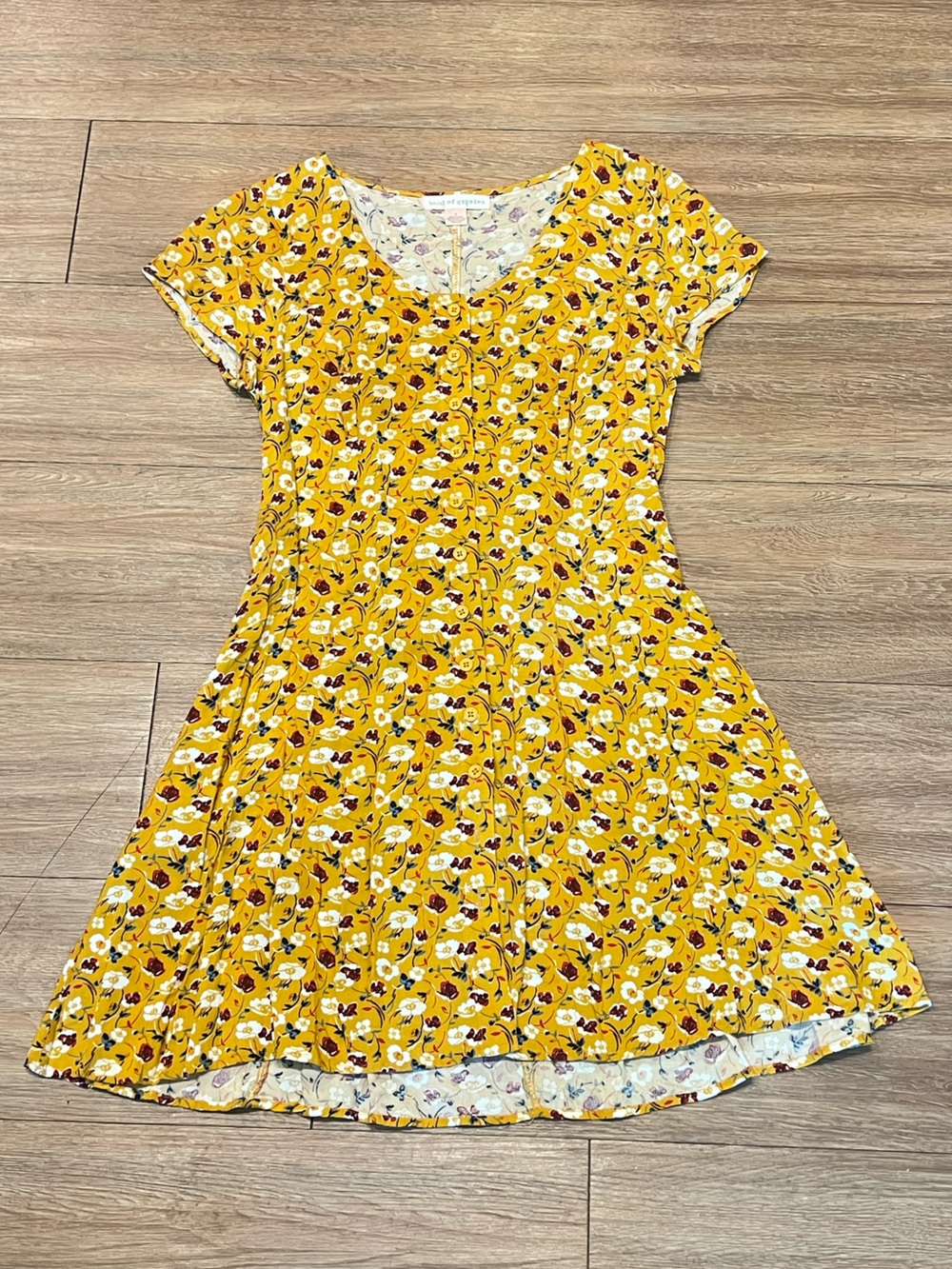 Band of Gypsies Yellow Floral One-Piece Bodysuit